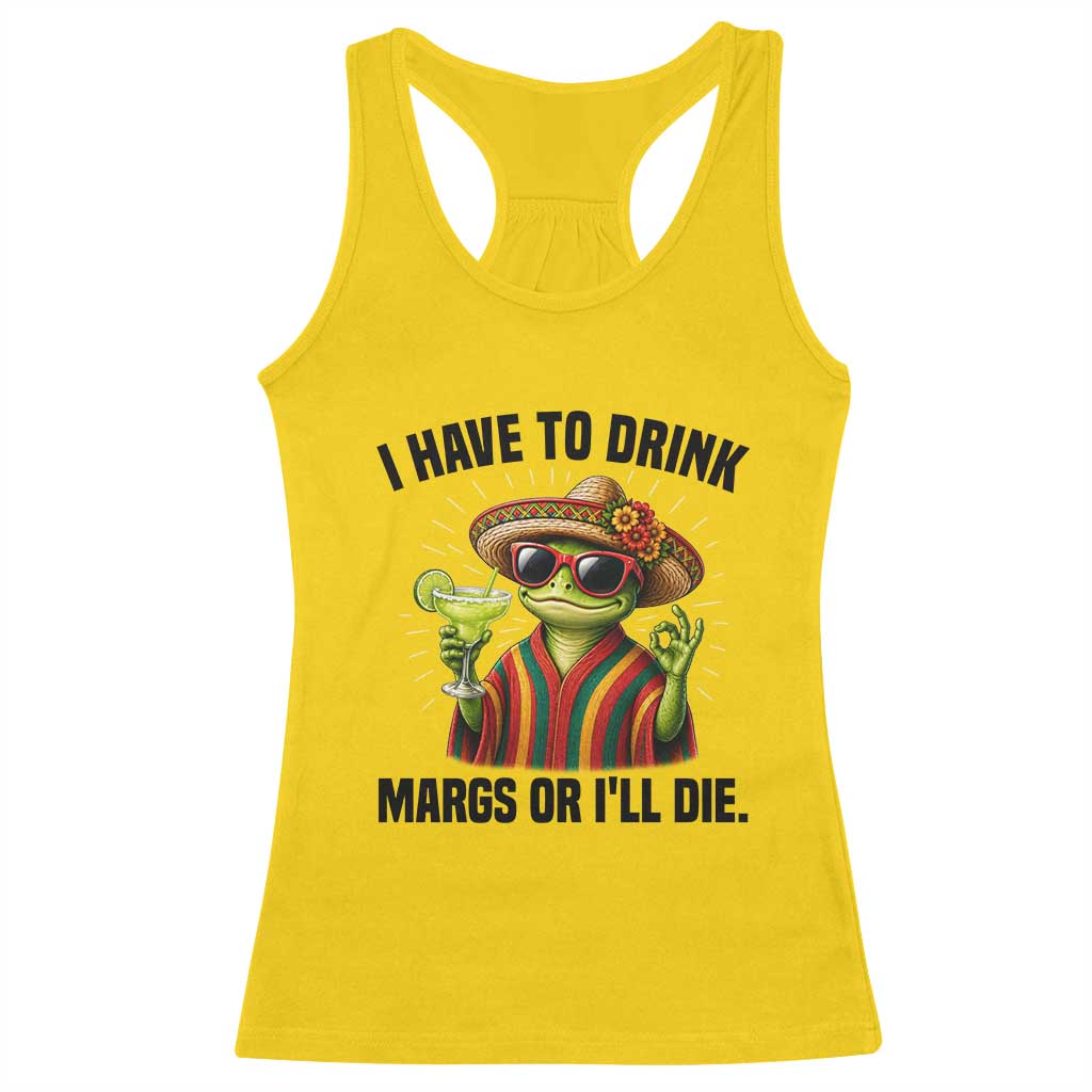 Cinco De Drinko Margarita Racerback Tank Top Funny Drinking Lizard Cinco De Mayo Fiesta