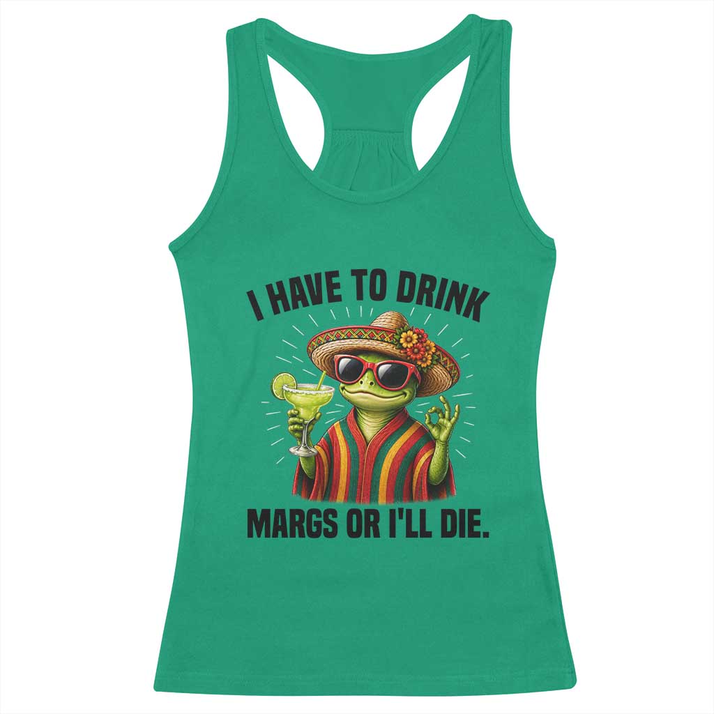 Cinco De Drinko Margarita Racerback Tank Top Funny Drinking Lizard Cinco De Mayo Fiesta