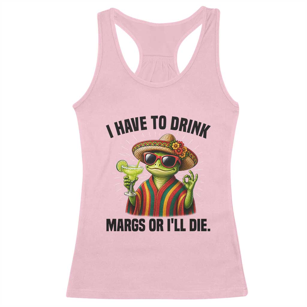 Cinco De Drinko Margarita Racerback Tank Top Funny Drinking Lizard Cinco De Mayo Fiesta