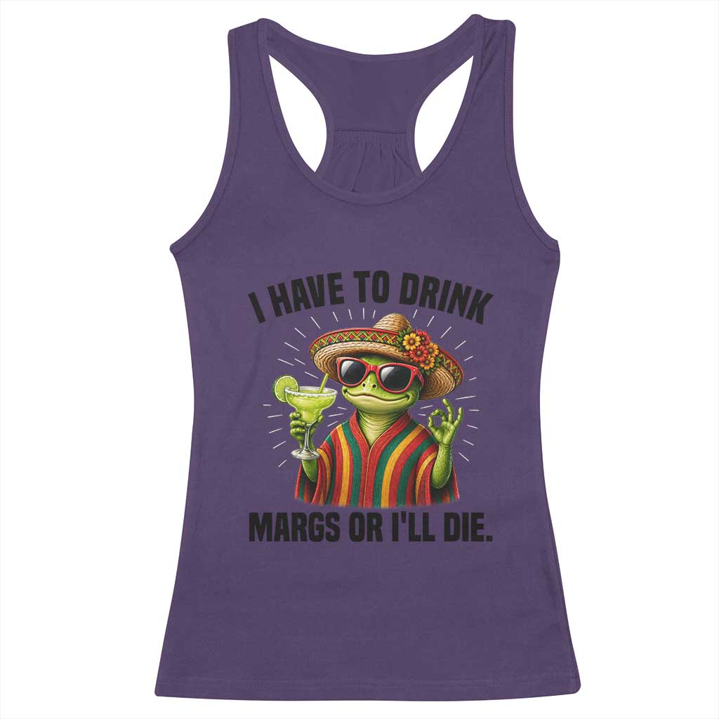 Cinco De Drinko Margarita Racerback Tank Top Funny Drinking Lizard Cinco De Mayo Fiesta
