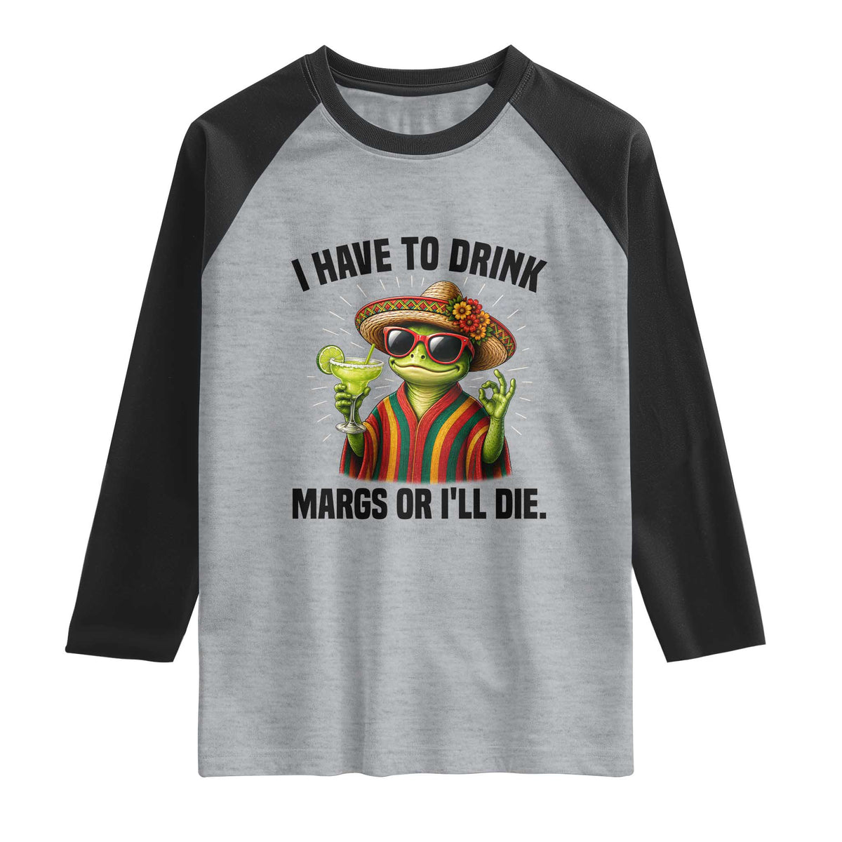 Cinco De Drinko Margarita Raglan Shirt Funny Drinking Lizard Cinco De Mayo Fiesta