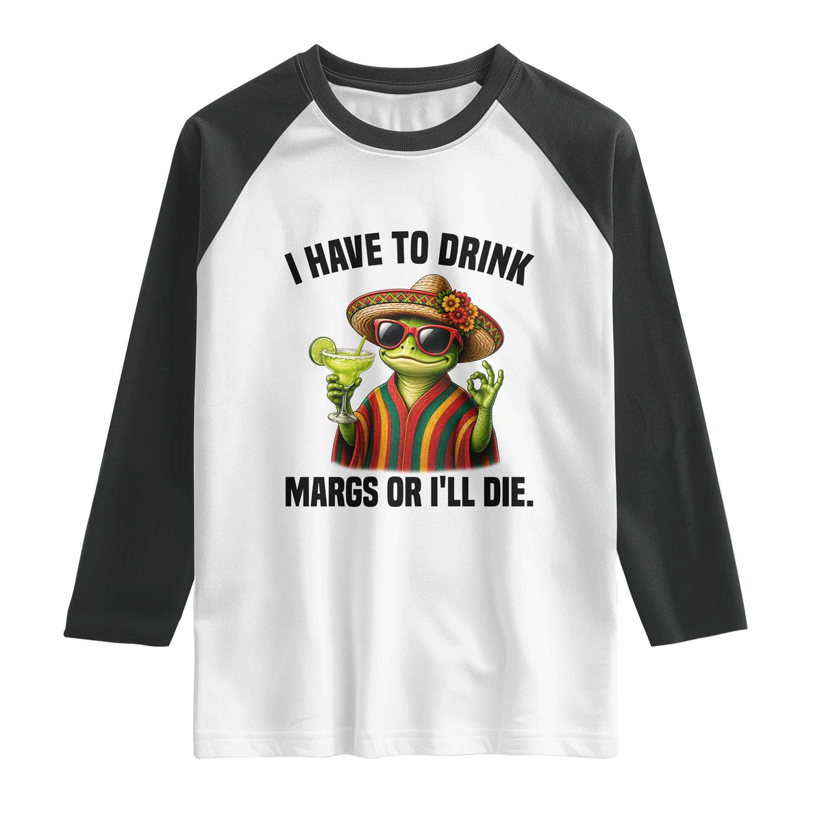 Cinco De Drinko Margarita Raglan Shirt Funny Drinking Lizard Cinco De Mayo Fiesta