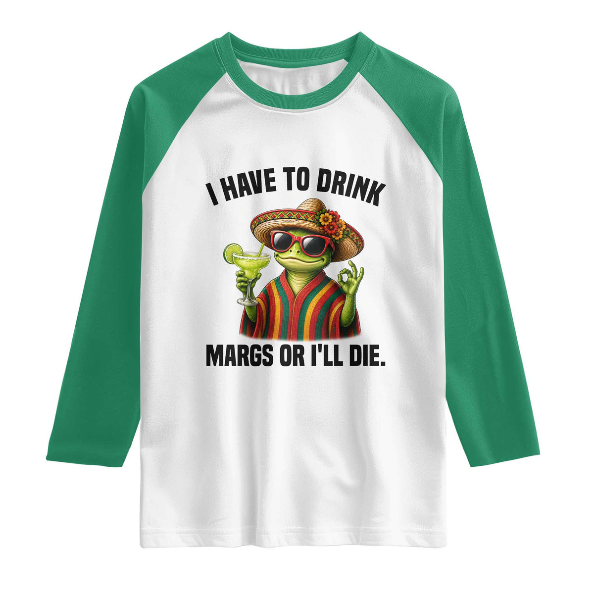 Cinco De Drinko Margarita Raglan Shirt Funny Drinking Lizard Cinco De Mayo Fiesta