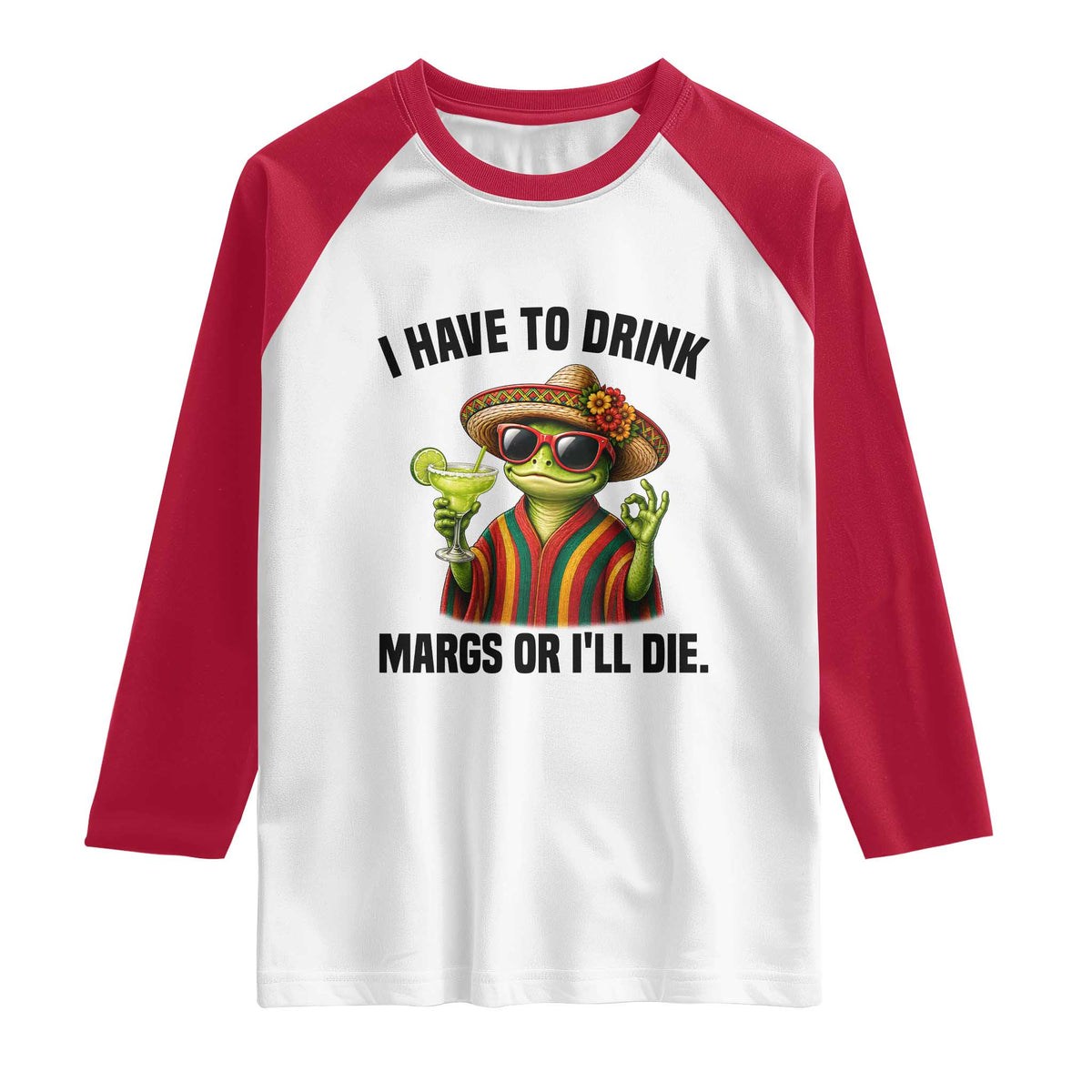 Cinco De Drinko Margarita Raglan Shirt Funny Drinking Lizard Cinco De Mayo Fiesta