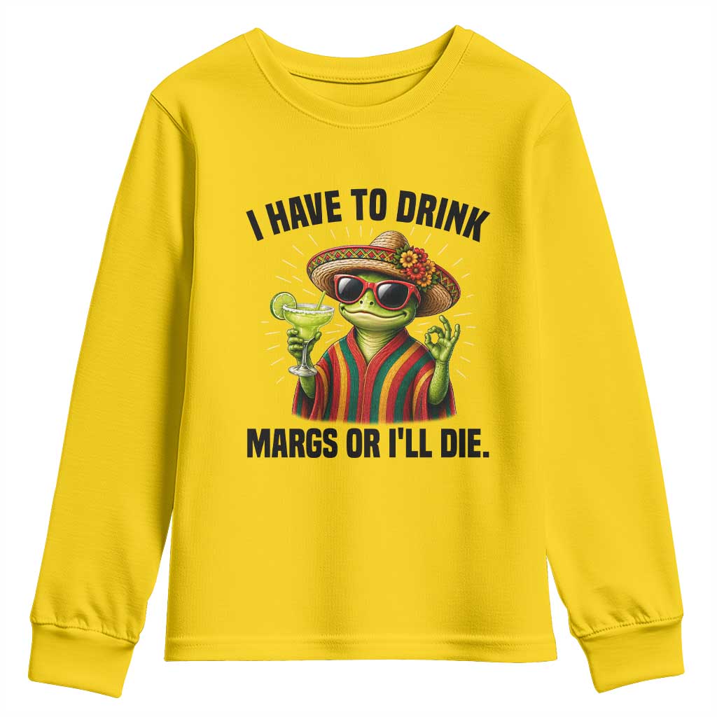 Cinco De Drinko Margarita Youth Sweatshirt Funny Drinking Lizard Cinco De Mayo Fiesta