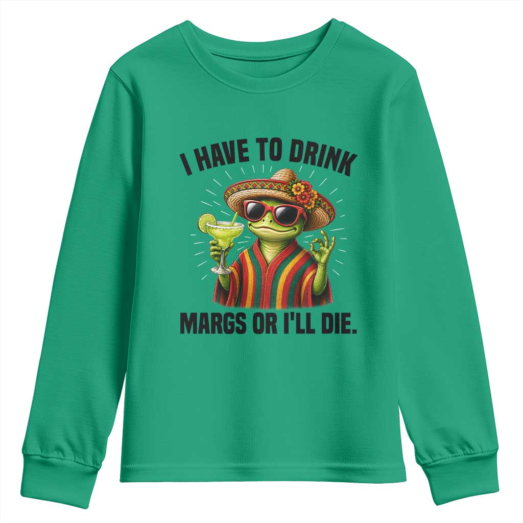 Cinco De Drinko Margarita Youth Sweatshirt Funny Drinking Lizard Cinco De Mayo Fiesta