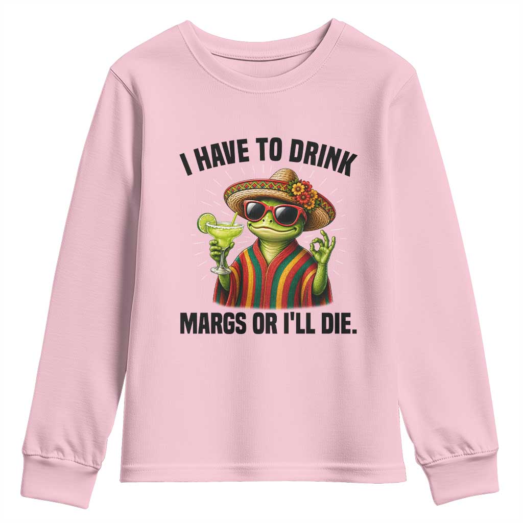 Cinco De Drinko Margarita Youth Sweatshirt Funny Drinking Lizard Cinco De Mayo Fiesta