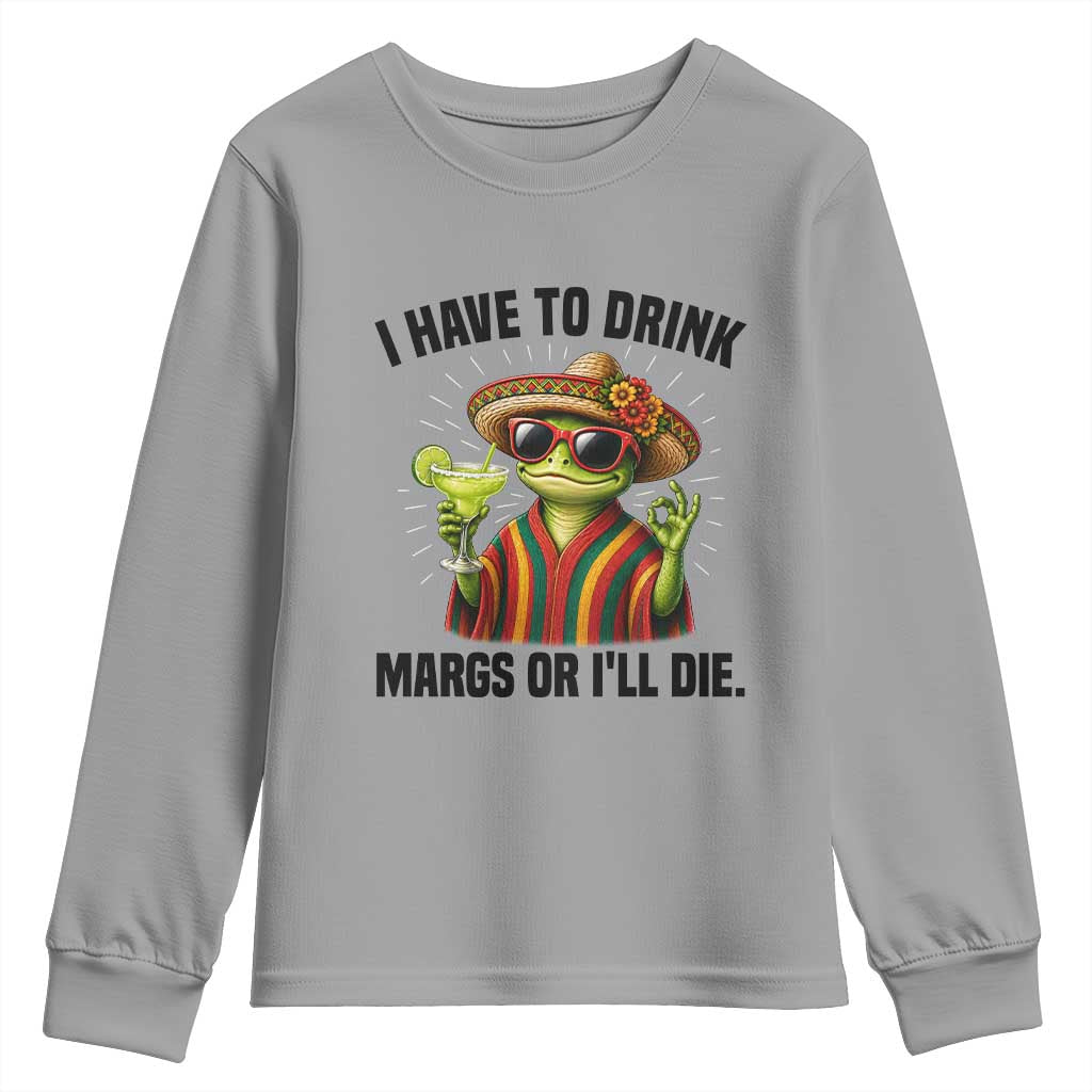 Cinco De Drinko Margarita Youth Sweatshirt Funny Drinking Lizard Cinco De Mayo Fiesta