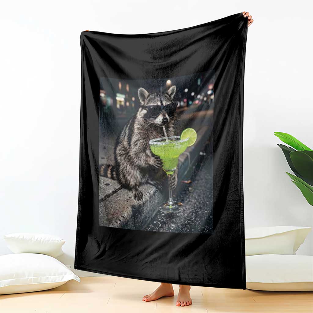 Margarita Cocktail Throw Blanket Funny Raccoon Mexican Food Meme