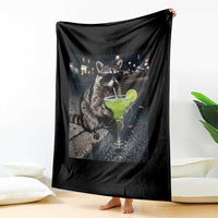 Margarita Cocktail Throw Blanket Funny Raccoon Mexican Food Meme