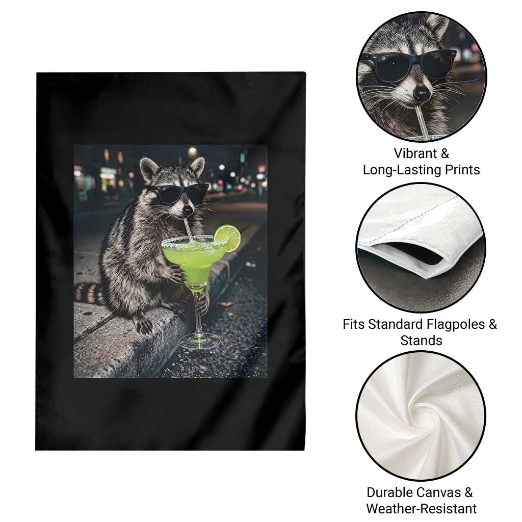 Margarita Cocktail Garden Flag Funny Raccoon Mexican Food Meme