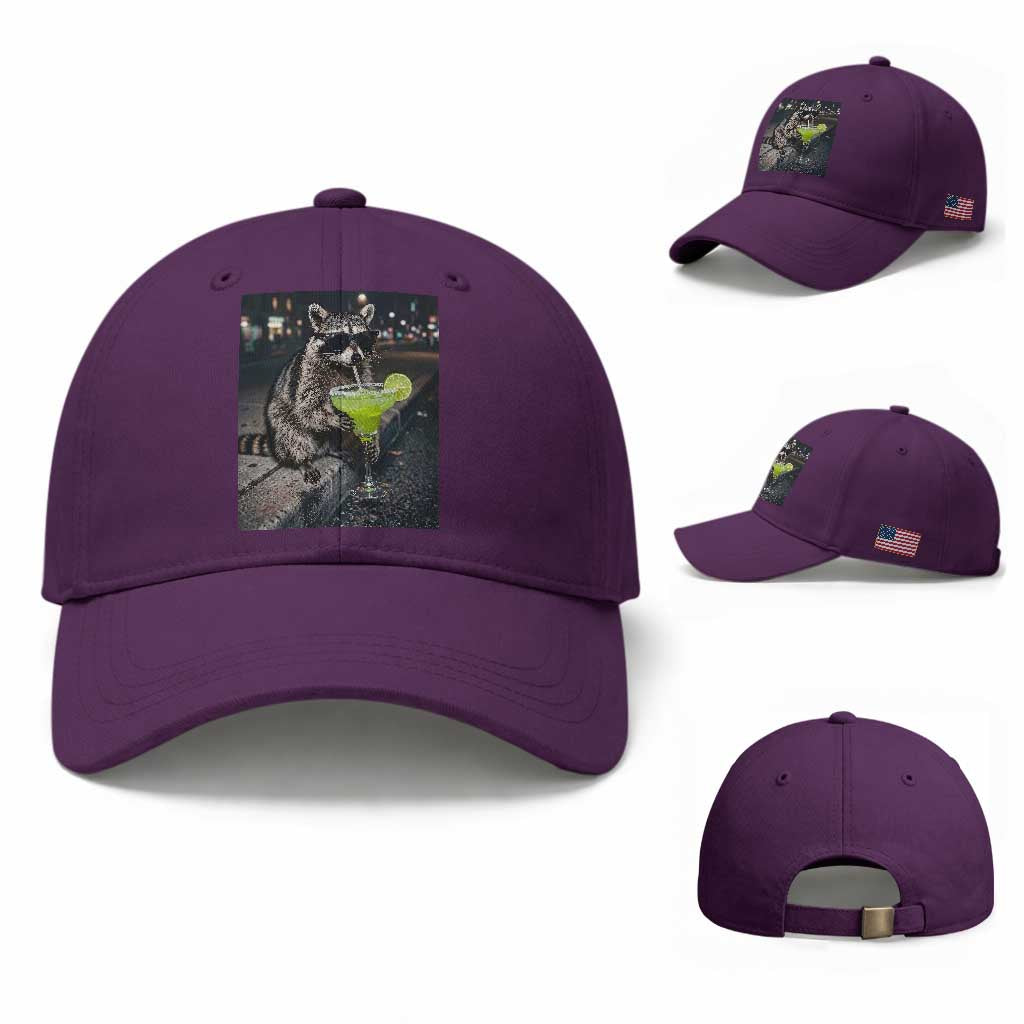 Margarita Cocktail Baseball Cap Funny Raccoon Mexican Food Meme