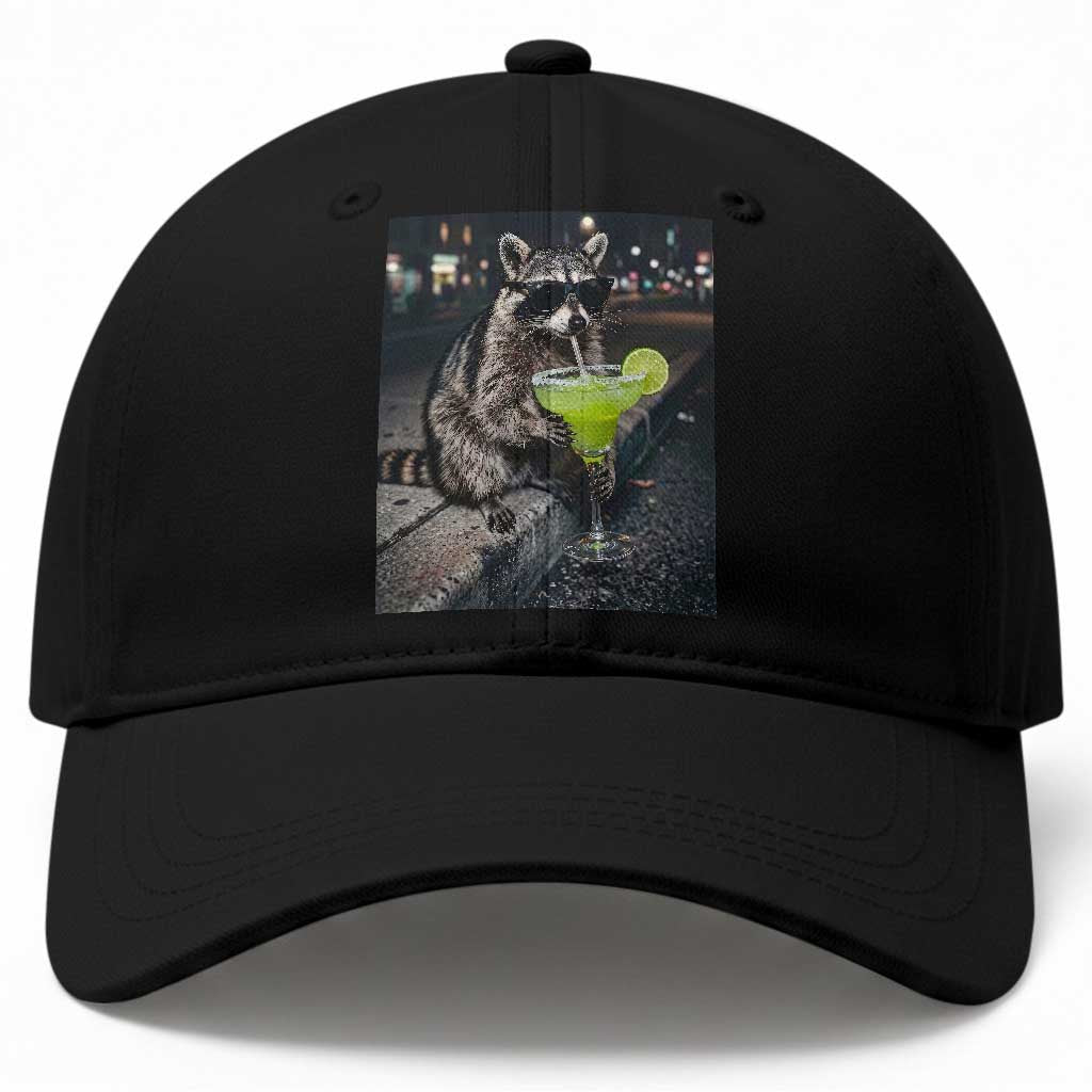 Margarita Cocktail Baseball Cap Funny Raccoon Mexican Food Meme