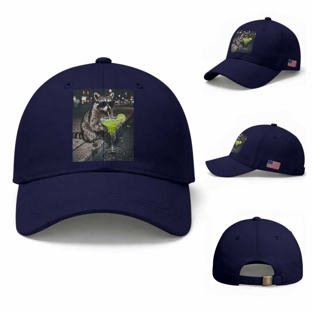 Margarita Cocktail Baseball Cap Funny Raccoon Mexican Food Meme