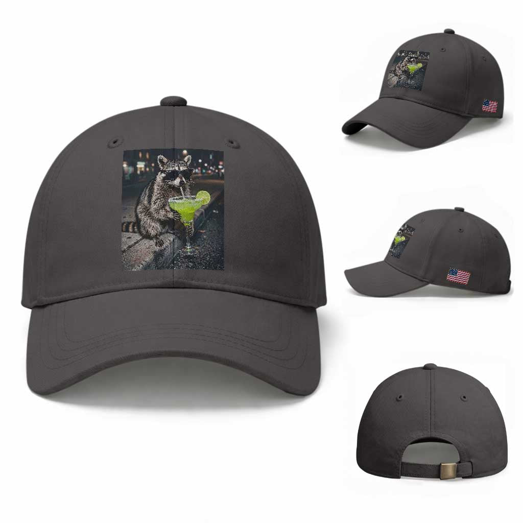 Margarita Cocktail Baseball Cap Funny Raccoon Mexican Food Meme