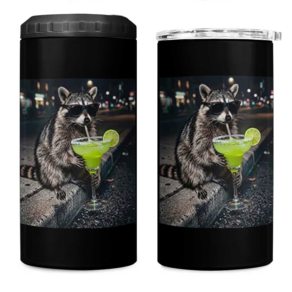 Margarita Cocktail 4 in 1 Can Cooler Tumbler Funny Raccoon Mexican Food Meme