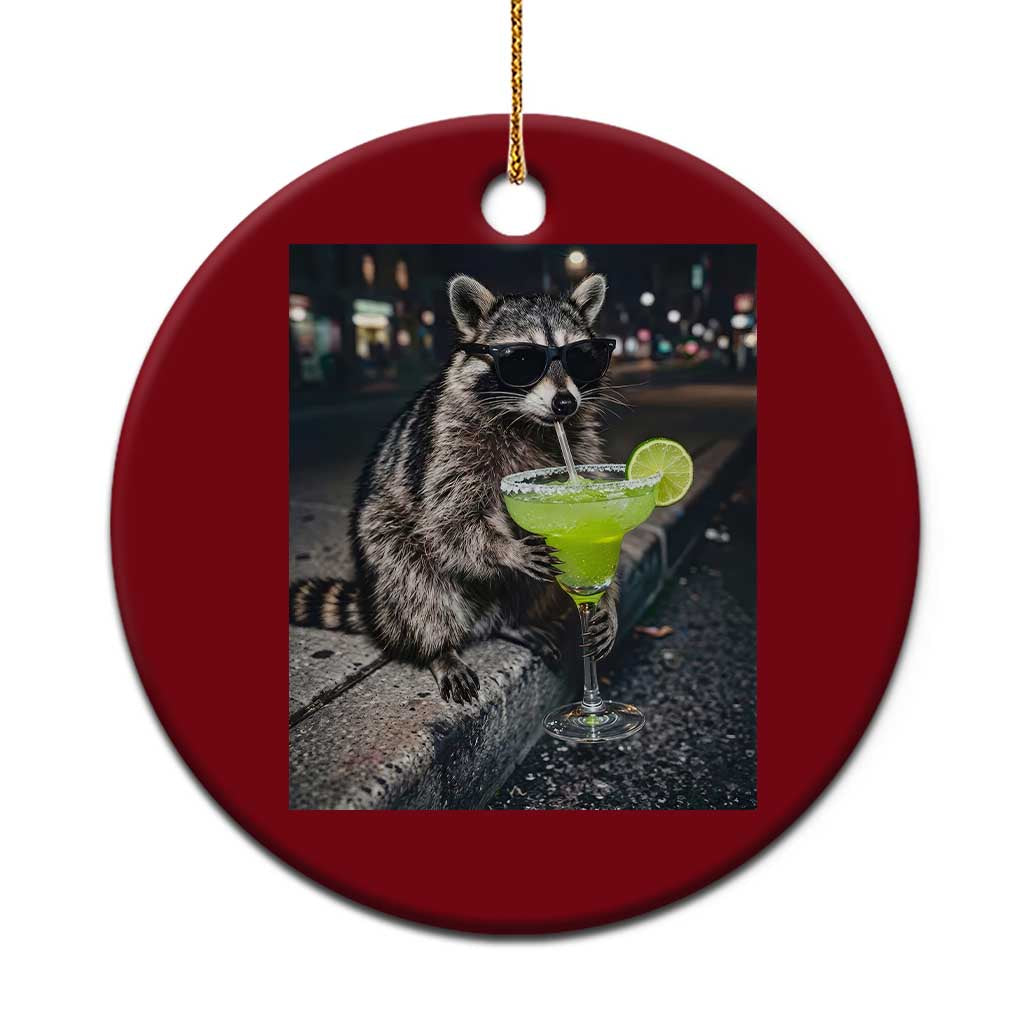 Margarita Cocktail Ceramic Ornament Funny Raccoon Mexican Food Meme