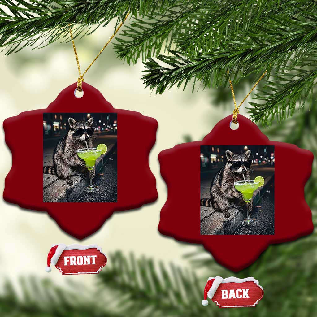 Margarita Cocktail Ceramic Ornament Funny Raccoon Mexican Food Meme