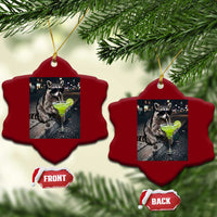 Margarita Cocktail Ceramic Ornament Funny Raccoon Mexican Food Meme