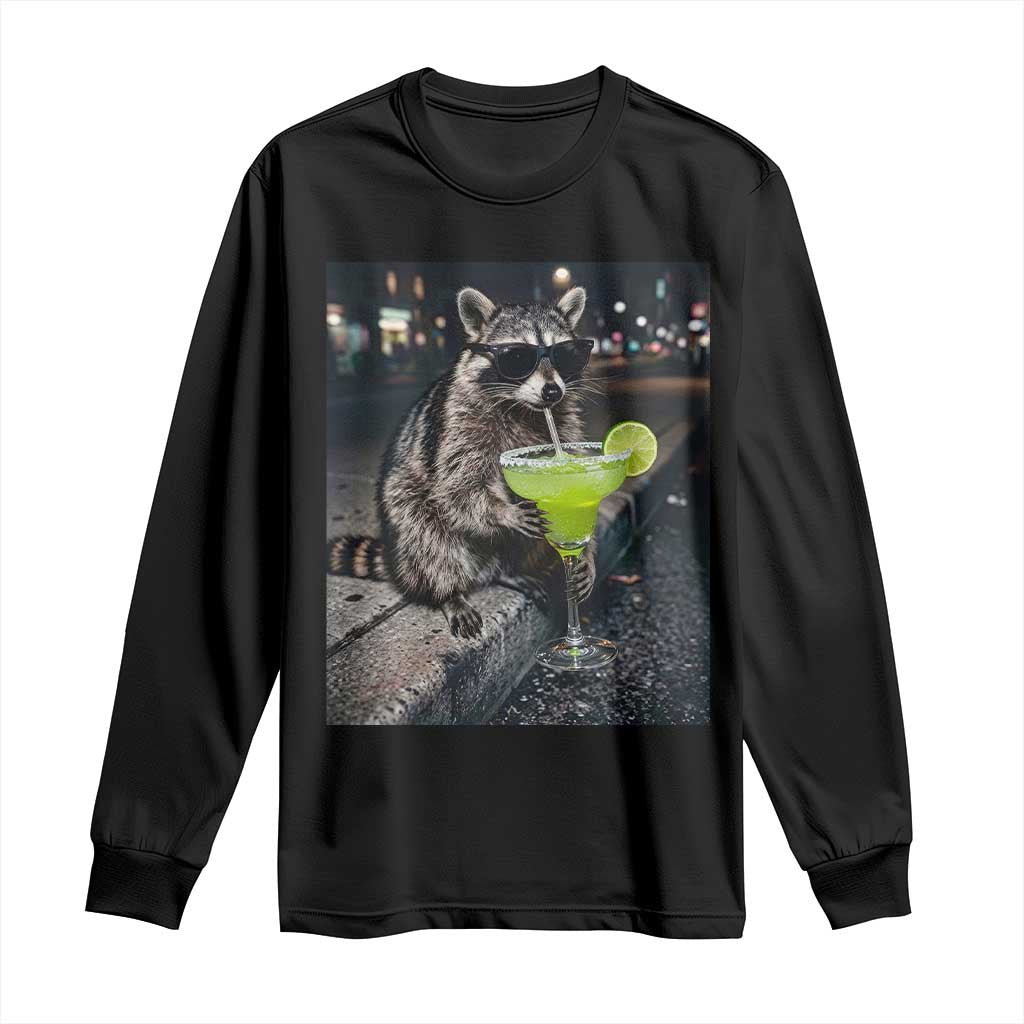 Margarita Cocktail Long Sleeve Shirt Funny Raccoon Mexican Food Meme