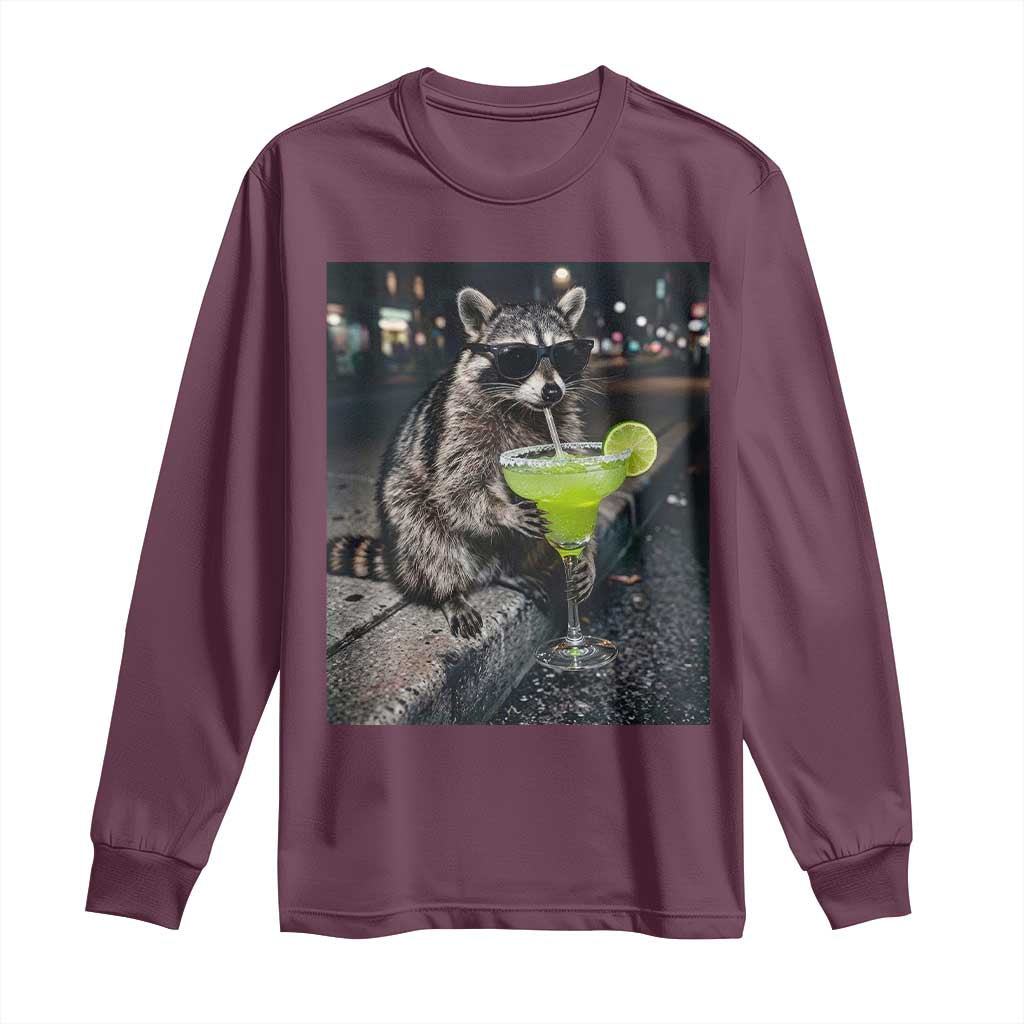 Margarita Cocktail Long Sleeve Shirt Funny Raccoon Mexican Food Meme
