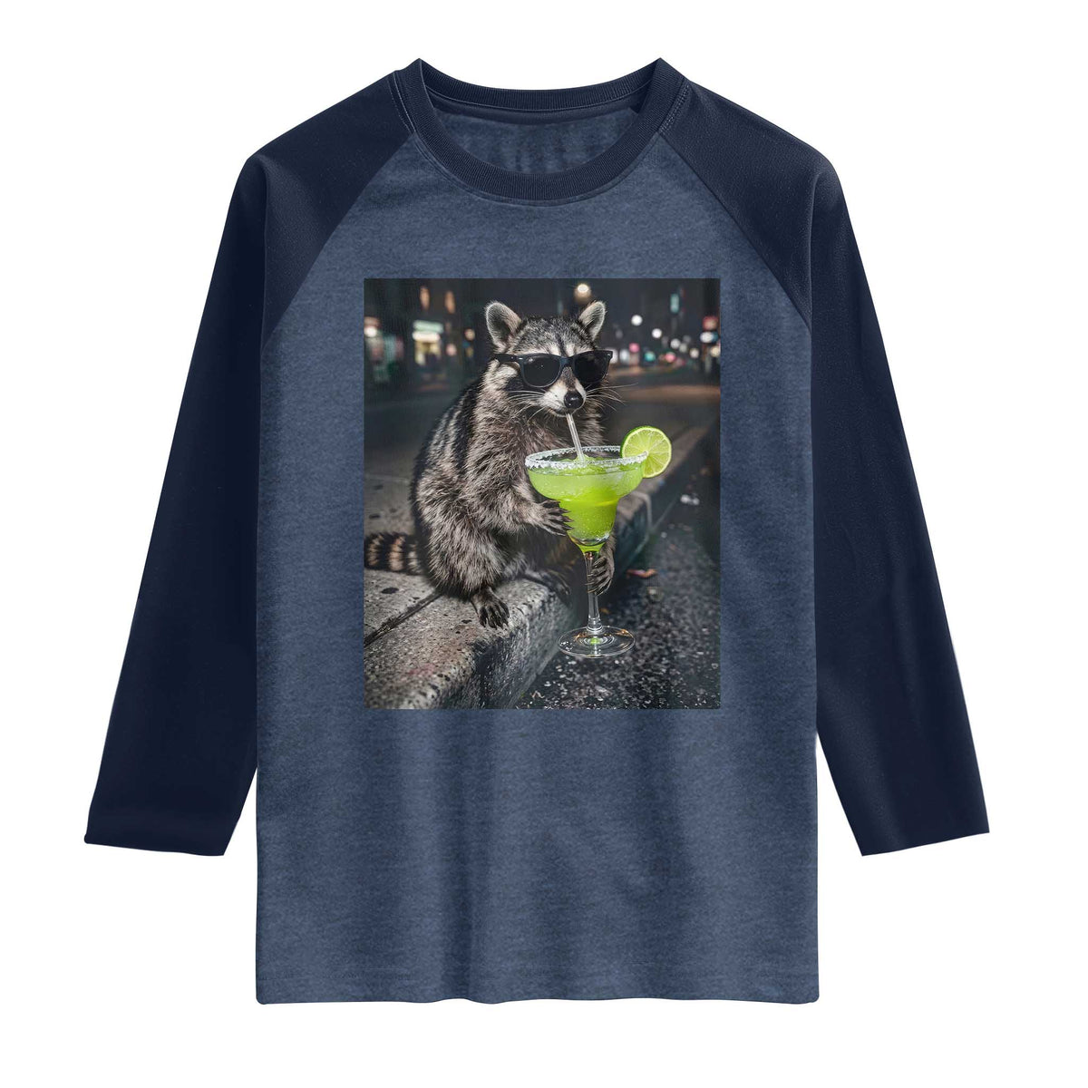Margarita Cocktail Raglan Shirt Funny Raccoon Mexican Food Meme