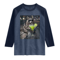 Margarita Cocktail Raglan Shirt Funny Raccoon Mexican Food Meme