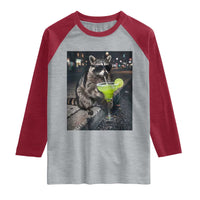 Margarita Cocktail Raglan Shirt Funny Raccoon Mexican Food Meme