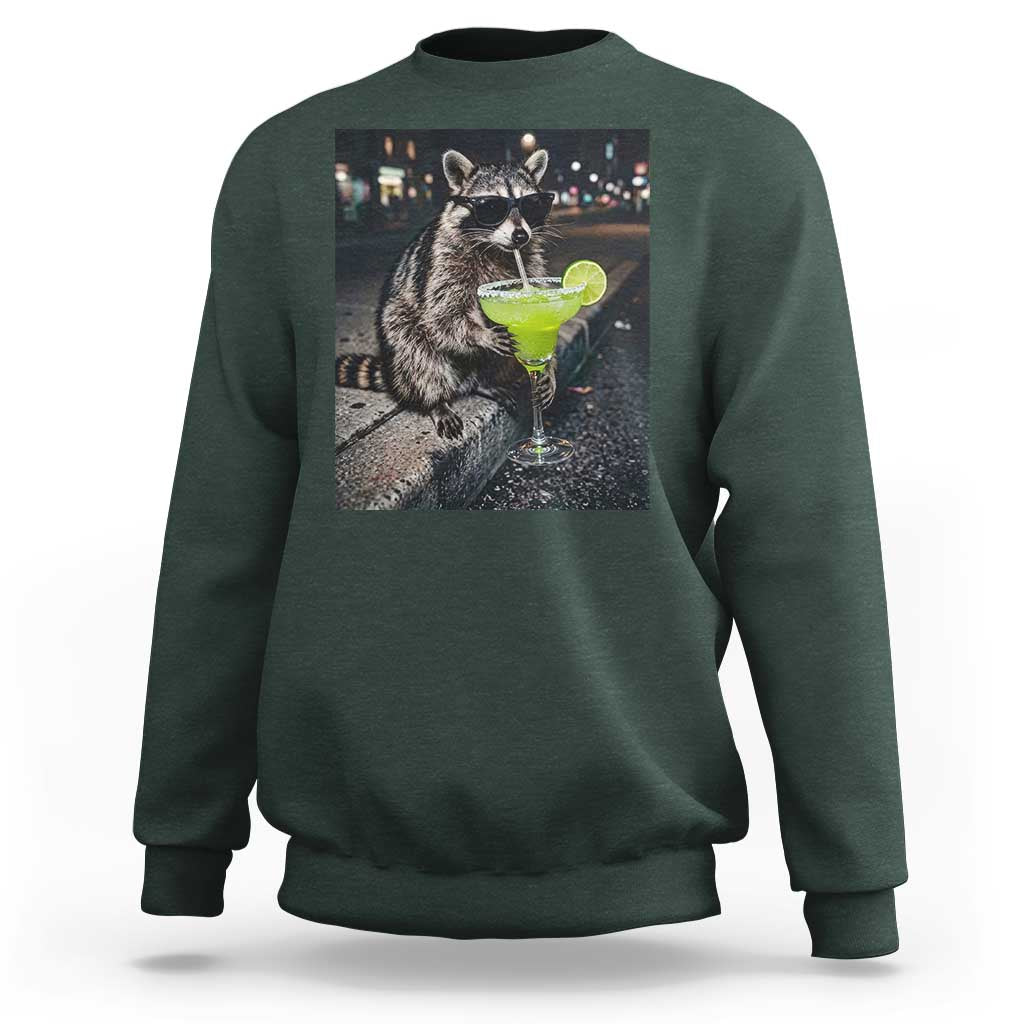 Margarita Cocktail Sweatshirt Funny Raccoon Mexican Food Meme