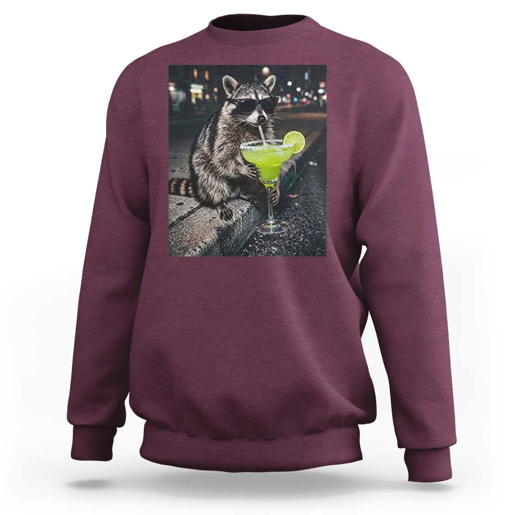 Margarita Cocktail Sweatshirt Funny Raccoon Mexican Food Meme