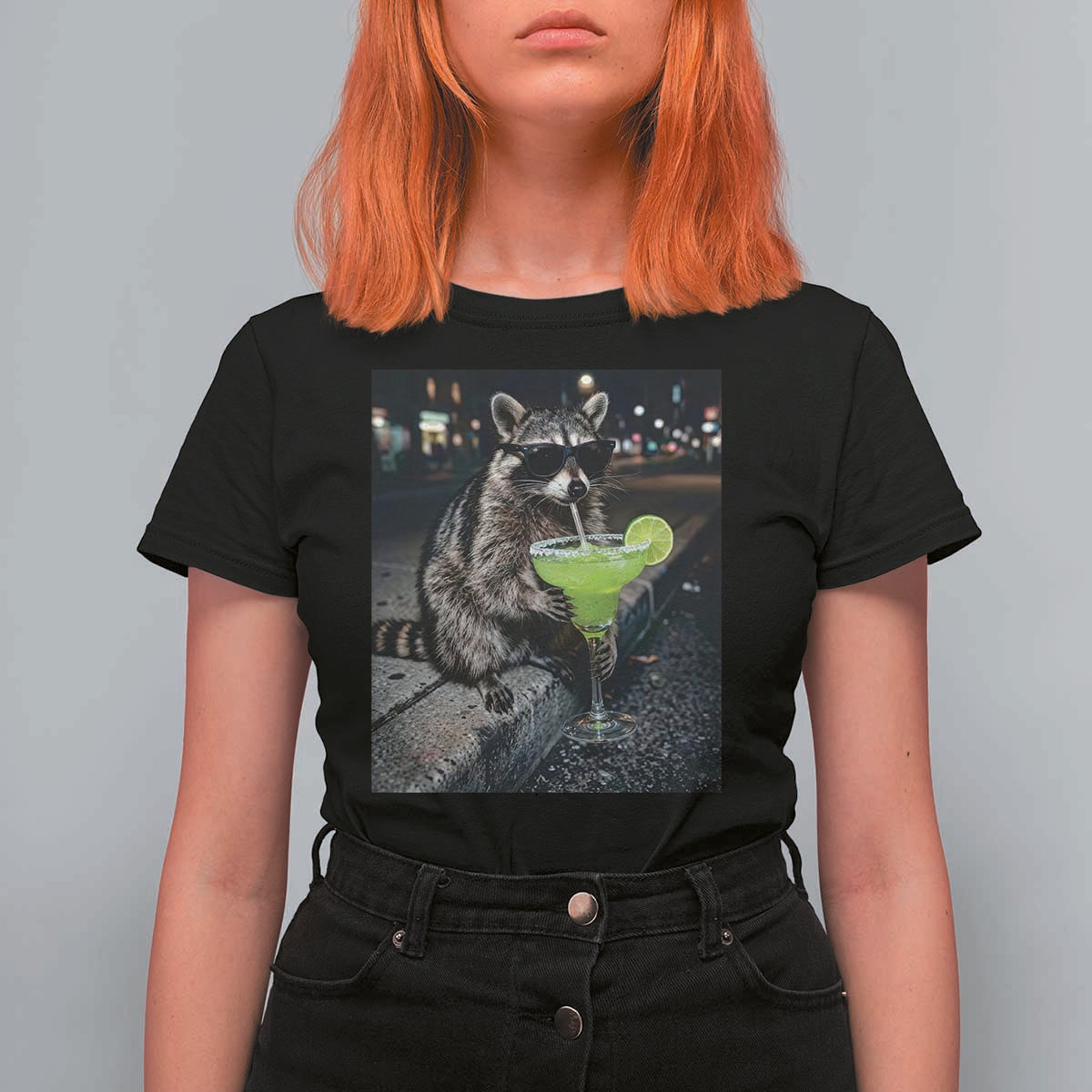 Margarita Cocktail T Shirt For Women Funny Raccoon Mexican Food Meme