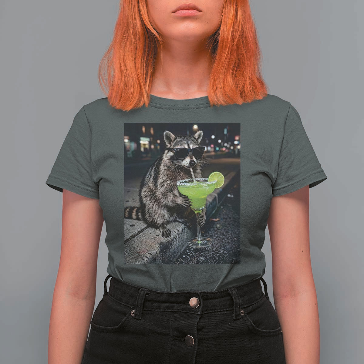 Margarita Cocktail T Shirt For Women Funny Raccoon Mexican Food Meme