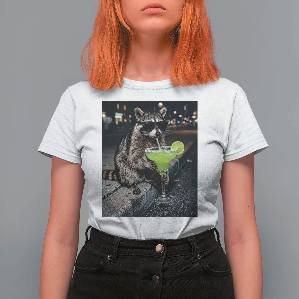 Margarita Cocktail T Shirt For Women Funny Raccoon Mexican Food Meme
