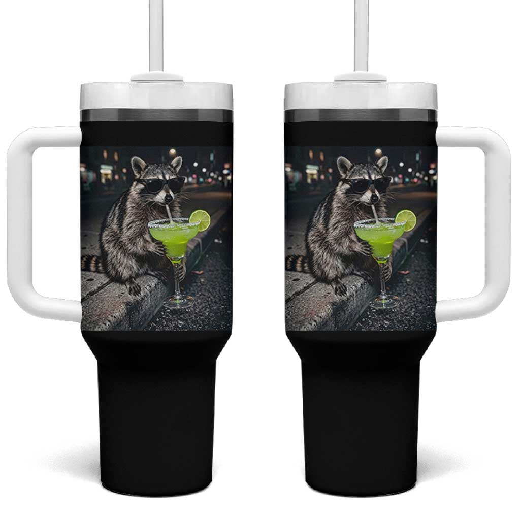 Margarita Cocktail Tumbler With Handle Funny Raccoon Mexican Food Meme