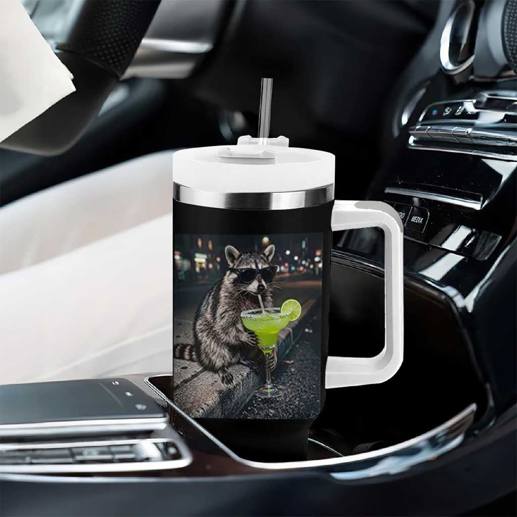 Margarita Cocktail Tumbler With Handle Funny Raccoon Mexican Food Meme