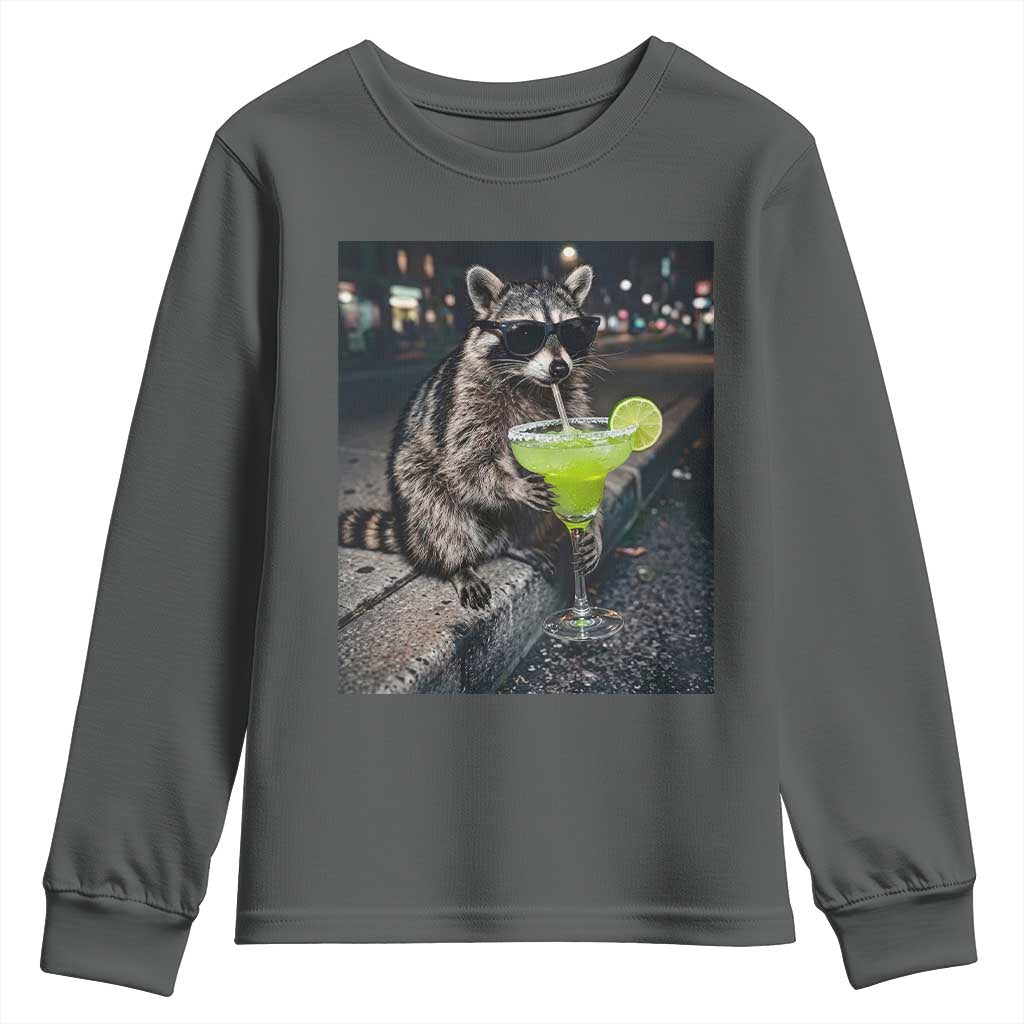 Margarita Cocktail Youth Sweatshirt Funny Raccoon Mexican Food Meme
