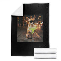 Cinco de Mayo Margarita Throw Blanket Funny Chihuahua Drinking Cocktail Mexican Fiesta Gift