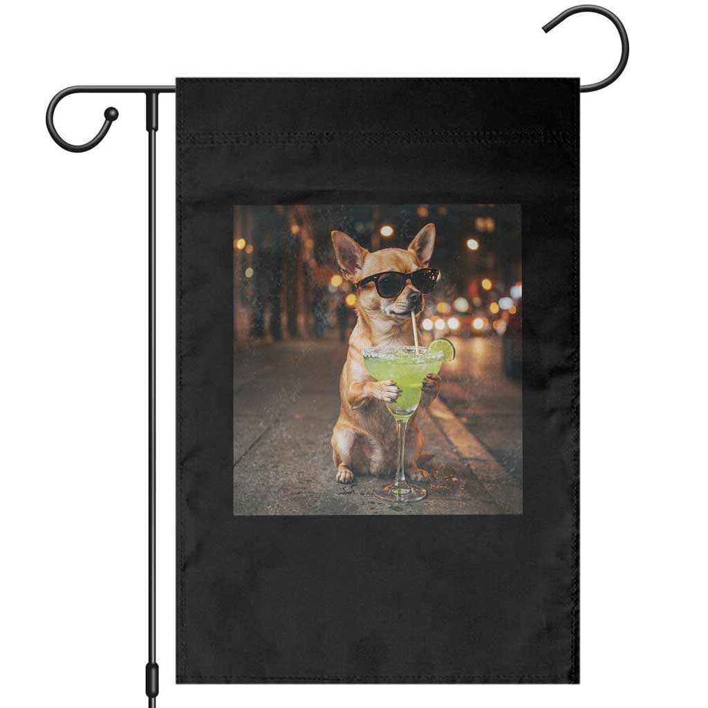 Cinco de Mayo Margarita Garden Flag Funny Chihuahua Drinking Cocktail Mexican Fiesta Gift