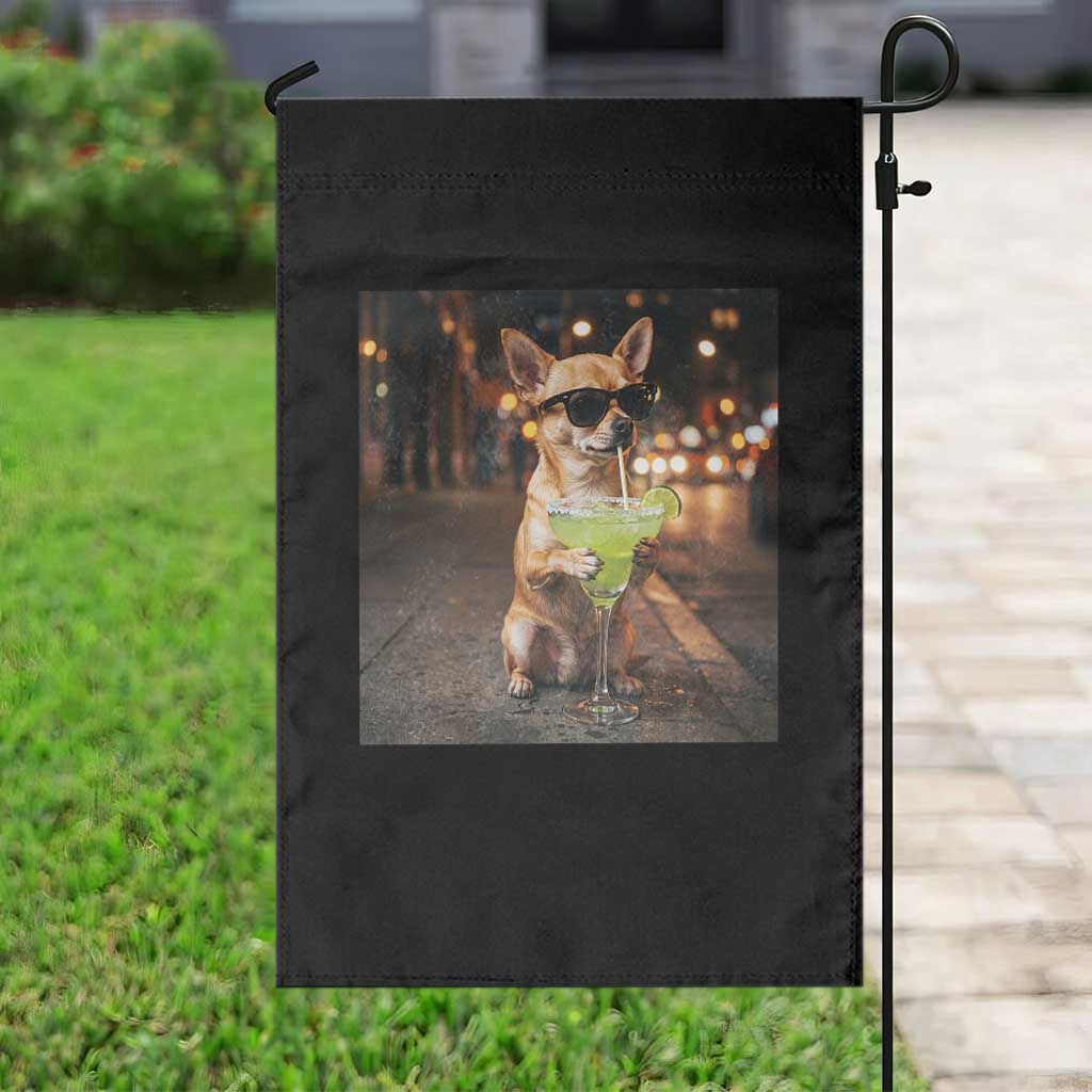 Cinco de Mayo Margarita Garden Flag Funny Chihuahua Drinking Cocktail Mexican Fiesta Gift