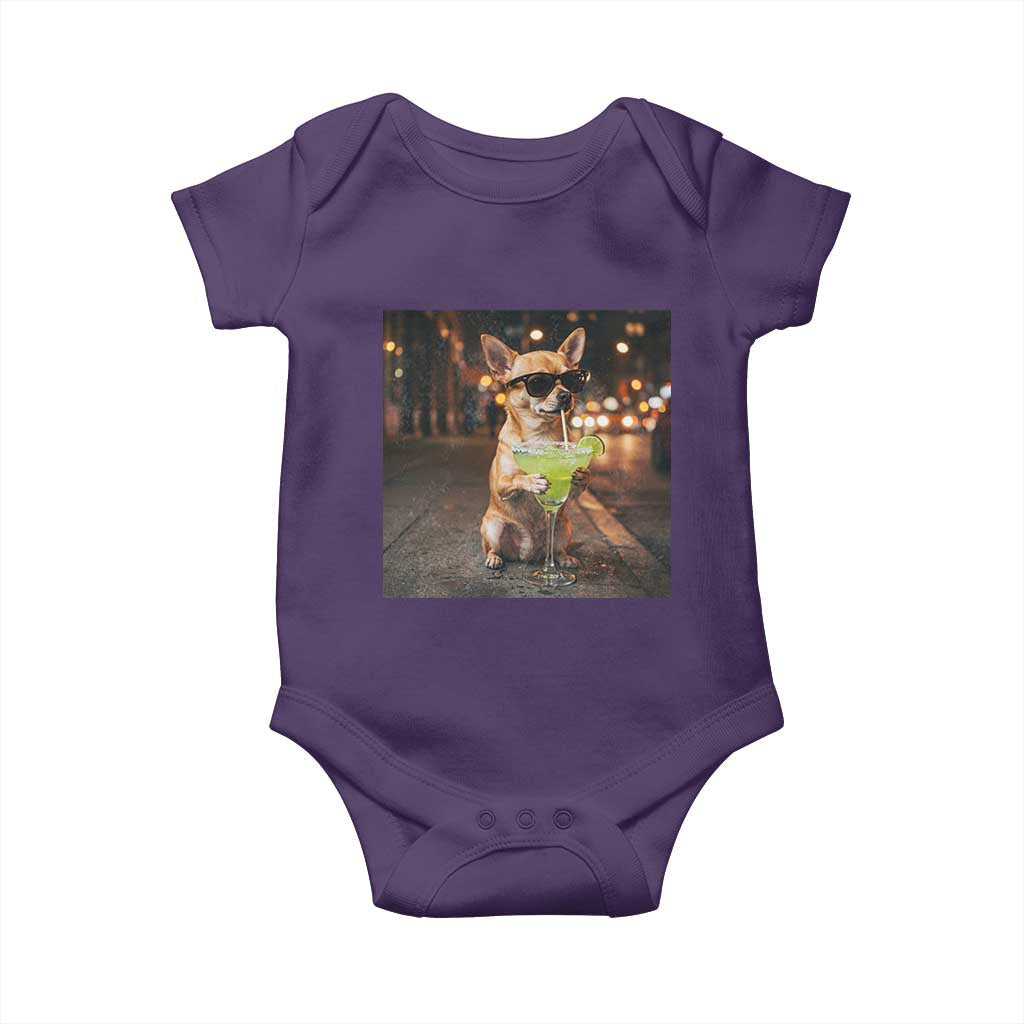Cinco de Mayo Margarita Baby Onesie Funny Chihuahua Drinking Cocktail Mexican Fiesta Gift
