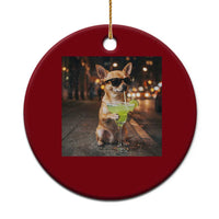 Cinco de Mayo Margarita Ceramic Ornament Funny Chihuahua Drinking Cocktail Mexican Fiesta Gift