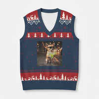 Cinco de Mayo Margarita V-Neck Knit Sweater Vest Funny Chihuahua Drinking Cocktail Mexican Fiesta Gift
