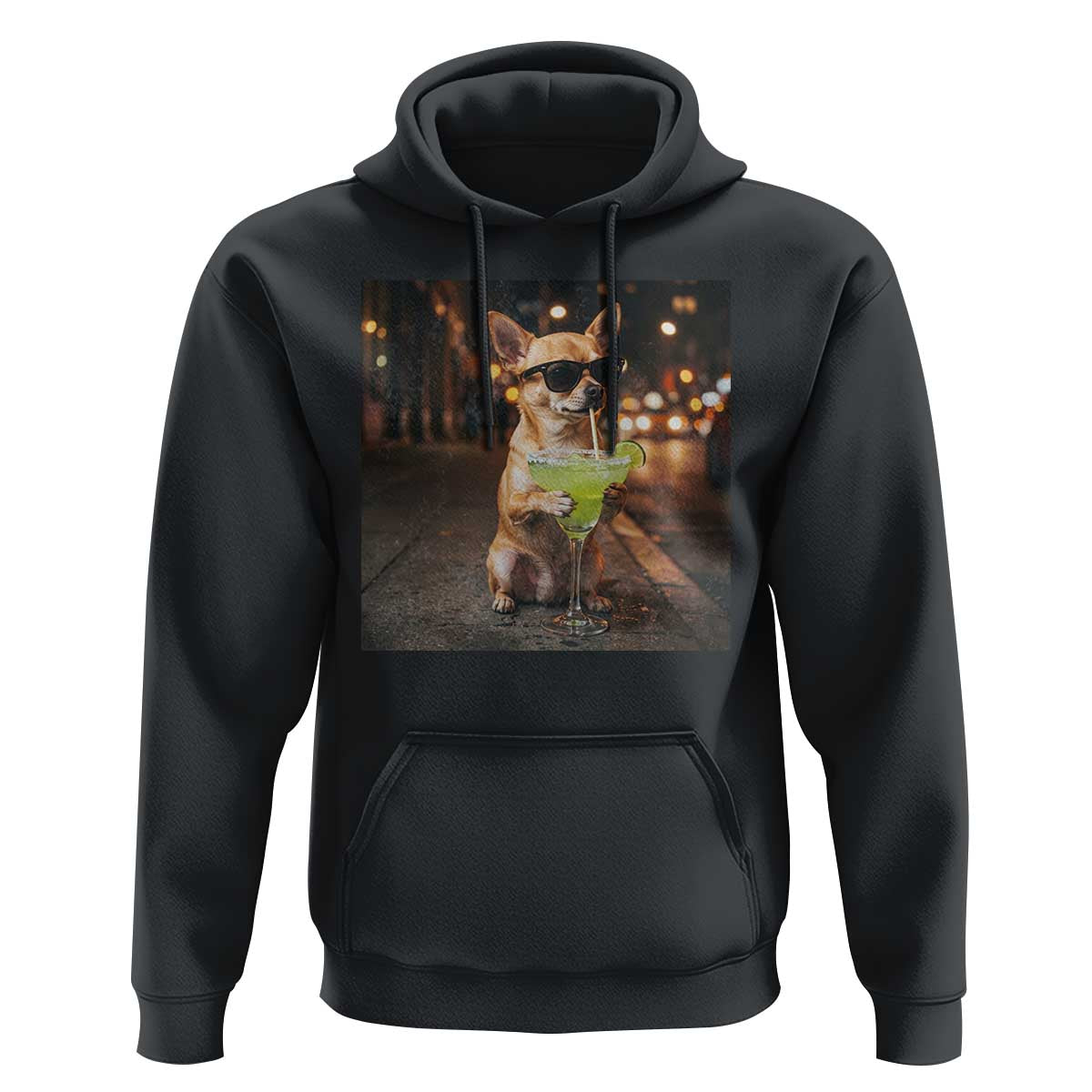 Cinco de Mayo Margarita Hoodie Funny Chihuahua Drinking Cocktail Mexican Fiesta Gift