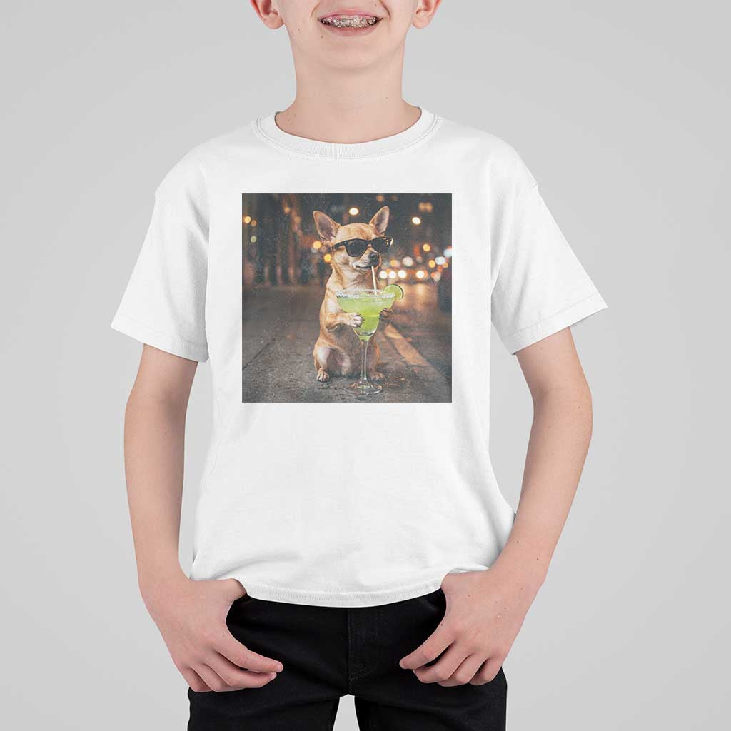 Cinco de Mayo Margarita T Shirt For Kid Funny Chihuahua Drinking Cocktail Mexican Fiesta Gift