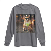Cinco de Mayo Margarita Long Sleeve Shirt Funny Chihuahua Drinking Cocktail Mexican Fiesta Gift