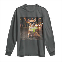 Cinco de Mayo Margarita Long Sleeve Shirt Funny Chihuahua Drinking Cocktail Mexican Fiesta Gift
