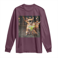 Cinco de Mayo Margarita Long Sleeve Shirt Funny Chihuahua Drinking Cocktail Mexican Fiesta Gift