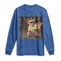Cinco de Mayo Margarita Long Sleeve Shirt Funny Chihuahua Drinking Cocktail Mexican Fiesta Gift