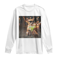 Cinco de Mayo Margarita Long Sleeve Shirt Funny Chihuahua Drinking Cocktail Mexican Fiesta Gift
