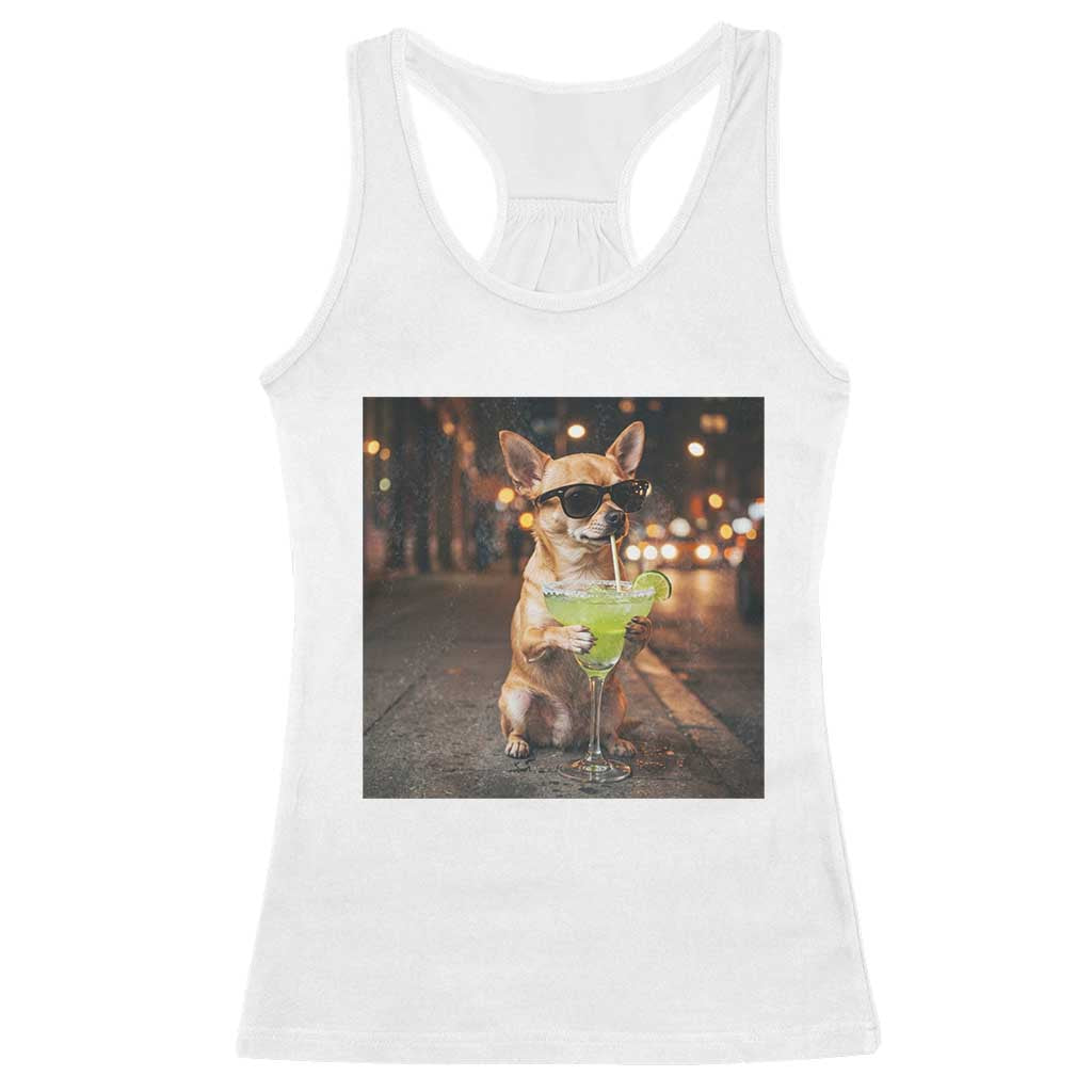 Cinco de Mayo Margarita Racerback Tank Top Funny Chihuahua Drinking Cocktail Mexican Fiesta Gift